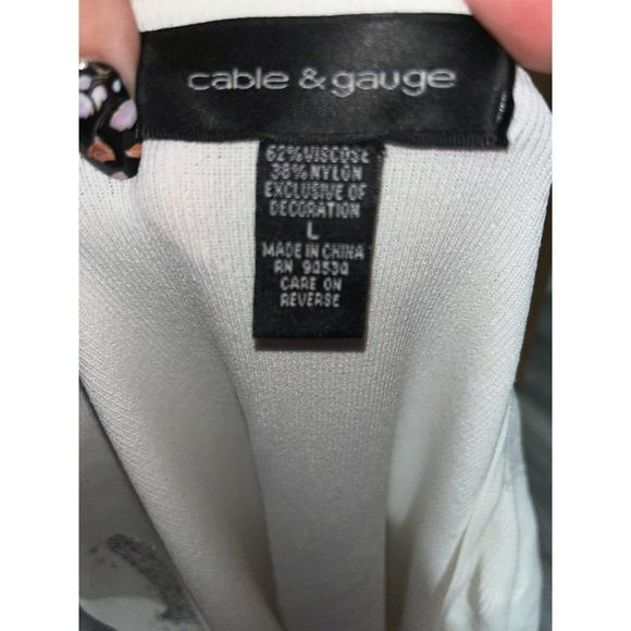 Cable & Gauge Embellished 3/4 Sleeve Top Size L - Picture 5 of 8